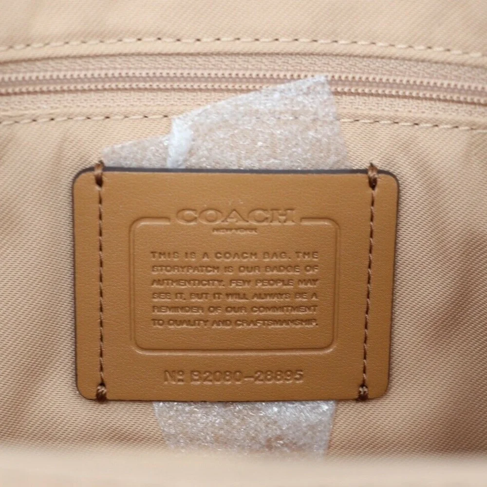 New Coach Edie 31 Jacquard and Leather Shoulder Bag Beechwood - Picture 12 of 13